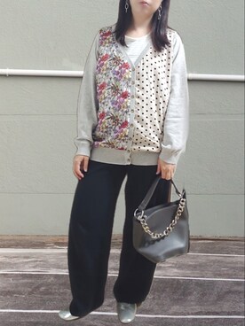 「A.M.S.（エーエムエス）のアイテム（バッグ）」を使った、こあらさん（レディース・159cm）の春コーディネート