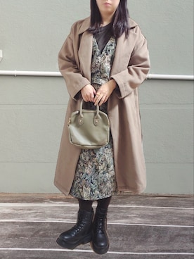 「ボストンバッグ」｜こあらさん（レディース・159cm）の冬コーディネート