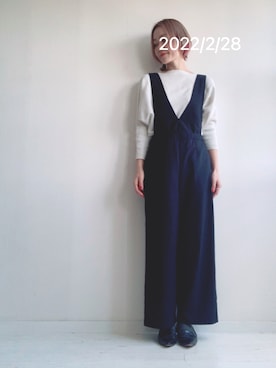 「SLOBE IENA（スローブイエナ）のアイテム（オールインワン・サロペット）」を使った、saccoさん（レディース・163cm）の冬コーディネート