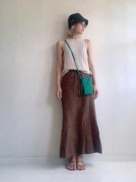 「H&M（エイチ・アンド・エム）のアイテム（タンクトップ）」を使った、saccoさん（レディース・163cm）の夏コーディネート