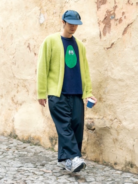「STUSSY（ステューシー）のアイテム（その他アウター）」を使った、CMさん（メンズ・189cm）の冬コーディネート
