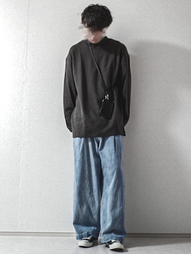 「LIDNM（リドム）のアイテム（財布/小物）」を使った、もくさん（メンズ・178cm）の秋コーディネート