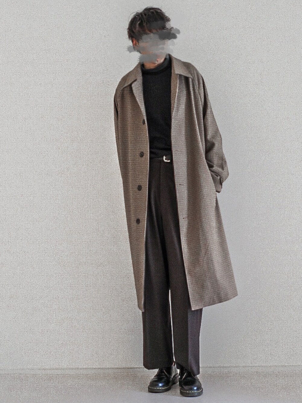 「秋服、シンプルコーデ、バルマカーンコート、GU、GUコーデ、ジーユー、プチプラ、秋コーデ、秋冬コーデ、UNIQLO、UNIQLO U、タートルネック、プチプラコーデ、いいね、save、フォローお願いします🤑」｜「Dr. MartensのDr.Martens/1461 3EYE GIBSON SHOE 3ホール ギブソン シューズ R11838002 R11838600（ブーツ、ブラック系）」を使った、もくさん（メンズ・178cm）の秋コーディネートの1枚目の写真