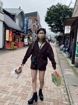 「AMAIL（アマイル）のアイテム（帽子）」を使った、miさん（レディース・163cm）の秋コーディネート