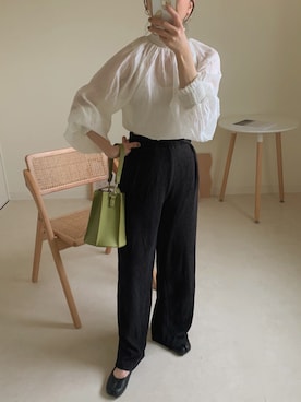 「シースルー」｜「アイテム（バレエシューズ）」を使った、sonさん（レディース・159cm）の春コーディネート