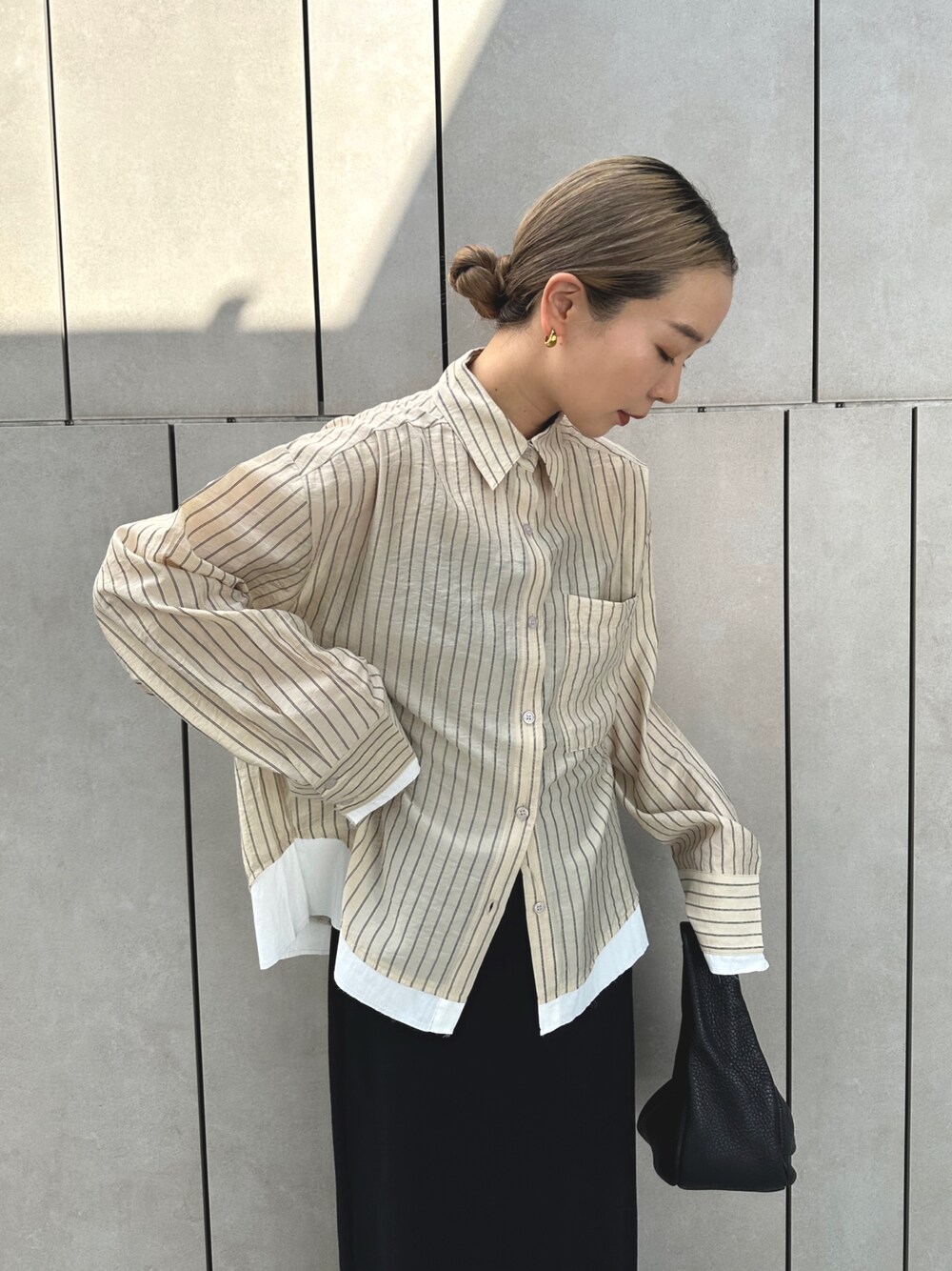 l&#39;atelier du savon - ストライプレイヤード風チュニックシャツ ストライプチュニックシャツ｜J'aDoRe JUN ONLINE OUTLET