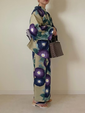 「アイテム（浴衣、グリーン系）」を使った、sonさん（レディース・159cm）の夏コーディネート