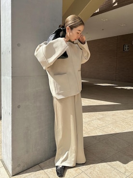 「サテンパンツ」｜「アイテム（ブルゾン）」を使った、sonさん（レディース・159cm）の秋コーディネート
