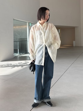 「TODAYFUL（トゥデイフル）のCary's Denim（デニムパンツ、ブルー系）」を使った、sonさん（レディース・161cm）の春コーディネート