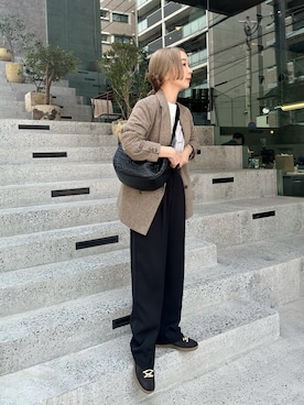 「select MOCA by son（セレクトモカバイソン）のアイテム（ジャケット/アウター）」を使った、sonさん（レディース・159cm）の秋コーディネート