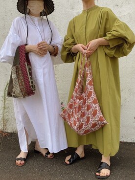 「INTER FACTORY（インターファクトリー）のアイテム（ワンピース/ドレス）」を使った、sonさん（レディース・159cm）の夏コーディネート