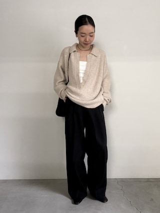 「select MOCA by son(セレクトモカバイソン)のスキッパーリブニットトップス【by SON】(ニット/セーター)」を使った、sonさん(レディース・161cm)の秋コーディネート
