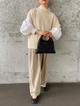 「INTER FACTORY（インターファクトリー）のアイテム（ベスト）」を使った、sonさん（レディース・159cm）の秋コーディネート