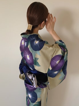 「アイテム（浴衣、グリーン系）」を使った、sonさん（レディース・159cm）の夏コーディネート