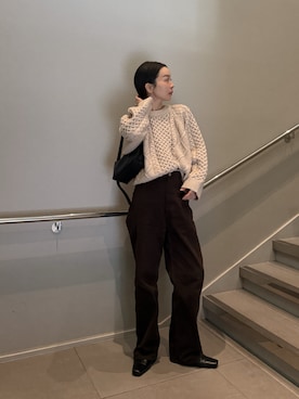 「アイテム（スリッポン）」を使った、sonさん（レディース・159cm）の秋コーディネート