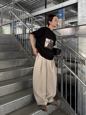「アイテム（シューズ、ベージュ系）」を使った、sonさん（レディース・159cm）の夏コーディネート
