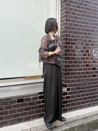 「YENNA（イェンナ）のシアーショートテーラードジャケット（テーラードジャケット）」を使った、sonさん（レディース・161cm）の春コーディネート