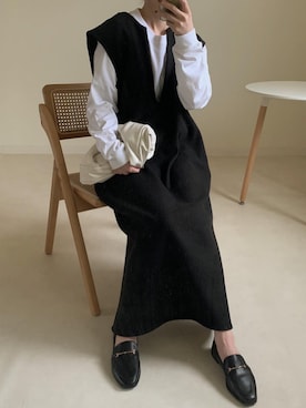 「HANES（ヘインズ）のアイテム」を使った、sonさん（レディース・159cm）の秋コーディネート
