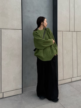 「アイテム（スラックス）」を使った、sonさん（レディース・159cm）の秋コーディネート