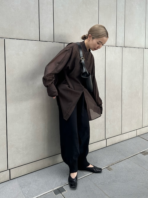 25ss 正規品 新品 MARK&LONA ハイブリッドニットパンツ 46 セール】【洗える】裾リブニットバルーンパンツ（その他パンツ