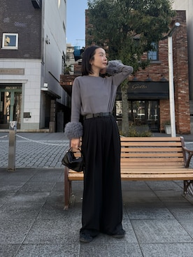 「ASICS（アシックス）のアイテム」を使った、sonさん（レディース・159cm）の冬コーディネート