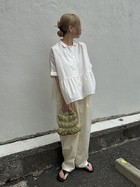 「STUDIOUS（ステュディオス）のアイテム（バッグ）」を使った、sonさん（レディース・159cm）の夏コーディネート