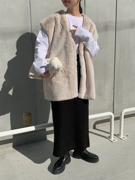 「select MOCA（セレクトモカ）のアイテム（その他アウター）」を使った、sonさん（レディース・159cm）の冬コーディネート