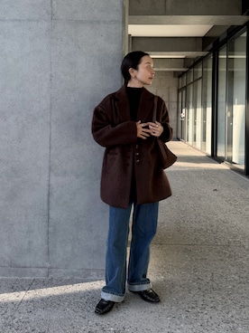 「アイテム（テーラードジャケット）」を使った、sonさん（レディース・159cm）の冬コーディネート