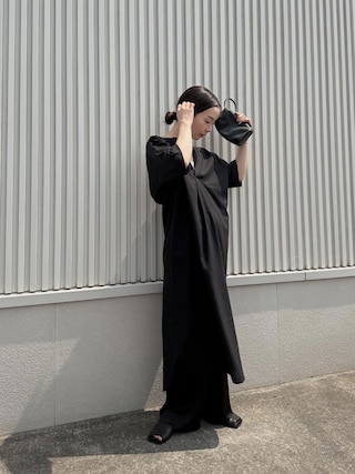 「Bonjour Sagan（ボンジュールサガン）のバックデザインVネックワンピース（ワンピース）」を使った、sonさん（レディース・159cm）の夏コーディネート