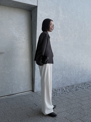 「Doux archives(ドゥアルシーヴ)の【ZOZO限定】美脚見え/ピグメント裏毛フレアパンツ(スウェットパンツ)」を使った、sonさん(レディース・161cm)の冬コーディネート