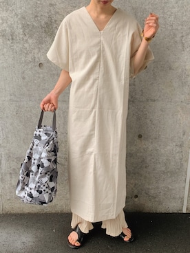 「ISOOK（アイスー）のアイテム（ワンピース/ドレス）」を使った、sonさん（レディース・159cm）の夏コーディネート