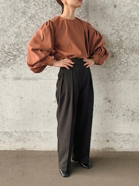 「タックイン」｜「アイテム（ブーツ）」を使った、sonさん（レディース・159cm）の秋コーディネート