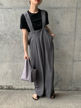 「select MOCA by son（セレクトモカバイソン）のアイテム（オールインワン・サロペット）」を使った、sonさん（レディース・159cm）の夏コーディネート