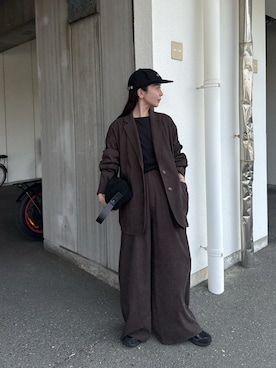 「select MOCA by son（セレクトモカバイソン）のコーデュロイテーラードジャケット（テーラードジャケット）」を使った、sonさん（レディース・159cm）の夏コーディネート