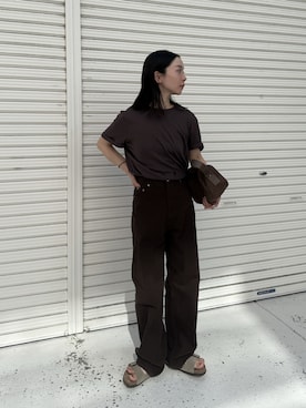 「アイテム（その他パンツ、ブラウン系）」を使った、sonさん（レディース・159cm）の夏コーディネート