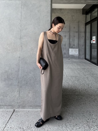 「select MOCA by son（セレクトモカバイソン）の【サイズ展開あり】アメスリレイヤードワンピースセット（ワンピース）」を使った、sonさん（レディース・159cm）の夏コーディネート