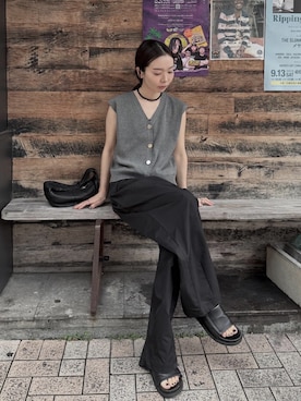 「アイテム（ベスト）」を使った、sonさん（レディース・159cm）の夏コーディネート