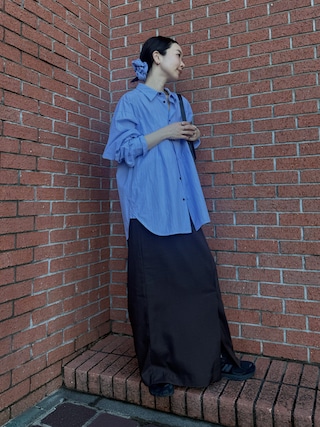 「TODAYFUL(トゥデイフル)のStripe Pocket Shirts(シャツ/ブラウス)」を使った、sonさん(レディース・161cm)の夏コーディネート