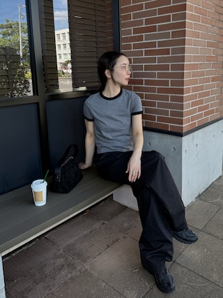 「select MOCA by son（セレクトモカバイソン）の【新色追加】タックバルーンワイドパンツ（その他パンツ）」を使った、sonさん（レディース・159cm）の秋コーディネート