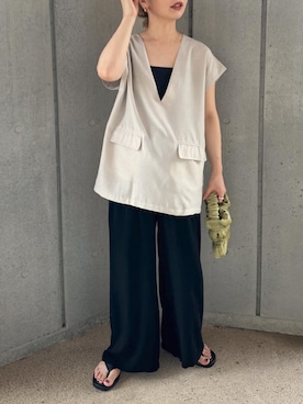 「STUDIOUS（ステュディオス）のアイテム（バッグ）」を使った、sonさん（レディース・159cm）の夏コーディネート
