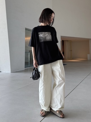 「select MOCA by son（セレクトモカバイソン）のアソートプリントオーバーサイズTシャツ（Tシャツ/カットソー）」を使った、sonさん（レディース・161cm）の春コーディネート