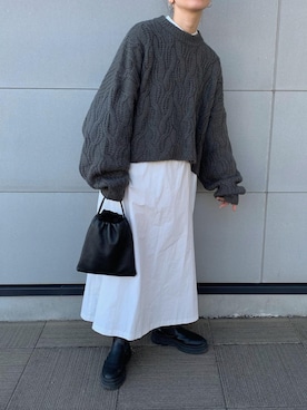 「シャツワンピ」｜sonさん（レディース・159cm）の冬コーディネート