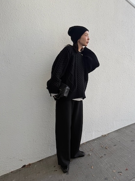 「アイテム（ローファー）」を使った、sonさん（レディース・159cm）の冬コーディネート