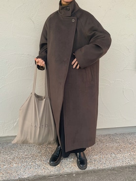 「select MOCA by son（セレクトモカバイソン）のアイテム（その他アウター）」を使った、sonさん（レディース・159cm）の秋コーディネート