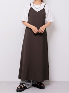 「Adoon plain（アドーンプレーン）のアイテム（ワンピース/ドレス）」を使った、kutir_officialさん（レディース・148cm）の夏コーディネート