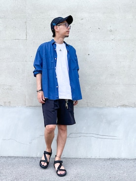「AZS TOKYO（アザストーキョー）のAZS TOKYO/アザストーキョー/LONELINESS（キャップ）」を使った、 K-taさん（メンズ・170cm）の夏コーディネート