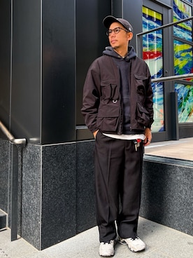 「アイテム（ノーカラージャケット）」を使った、 K-taさん（メンズ・170cm）の冬コーディネート