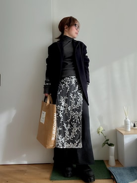 「アイテム（テーラードジャケット、ブルー系）」を使った、Mitsiさん（レディース・153cm）の冬コーディネート