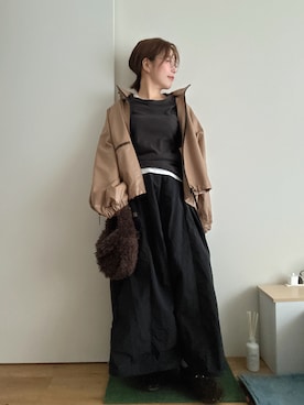 「アイテム（スリッポン）」を使った、Mitsiさん（レディース・153cm）の秋コーディネート