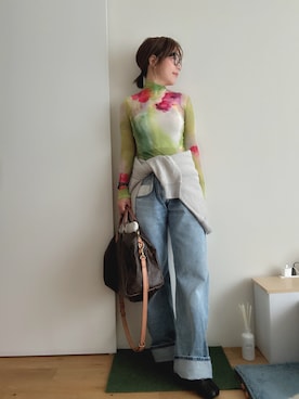「アイテム（メガネ）」を使った、Mitsiさん（レディース・153cm）の秋コーディネート